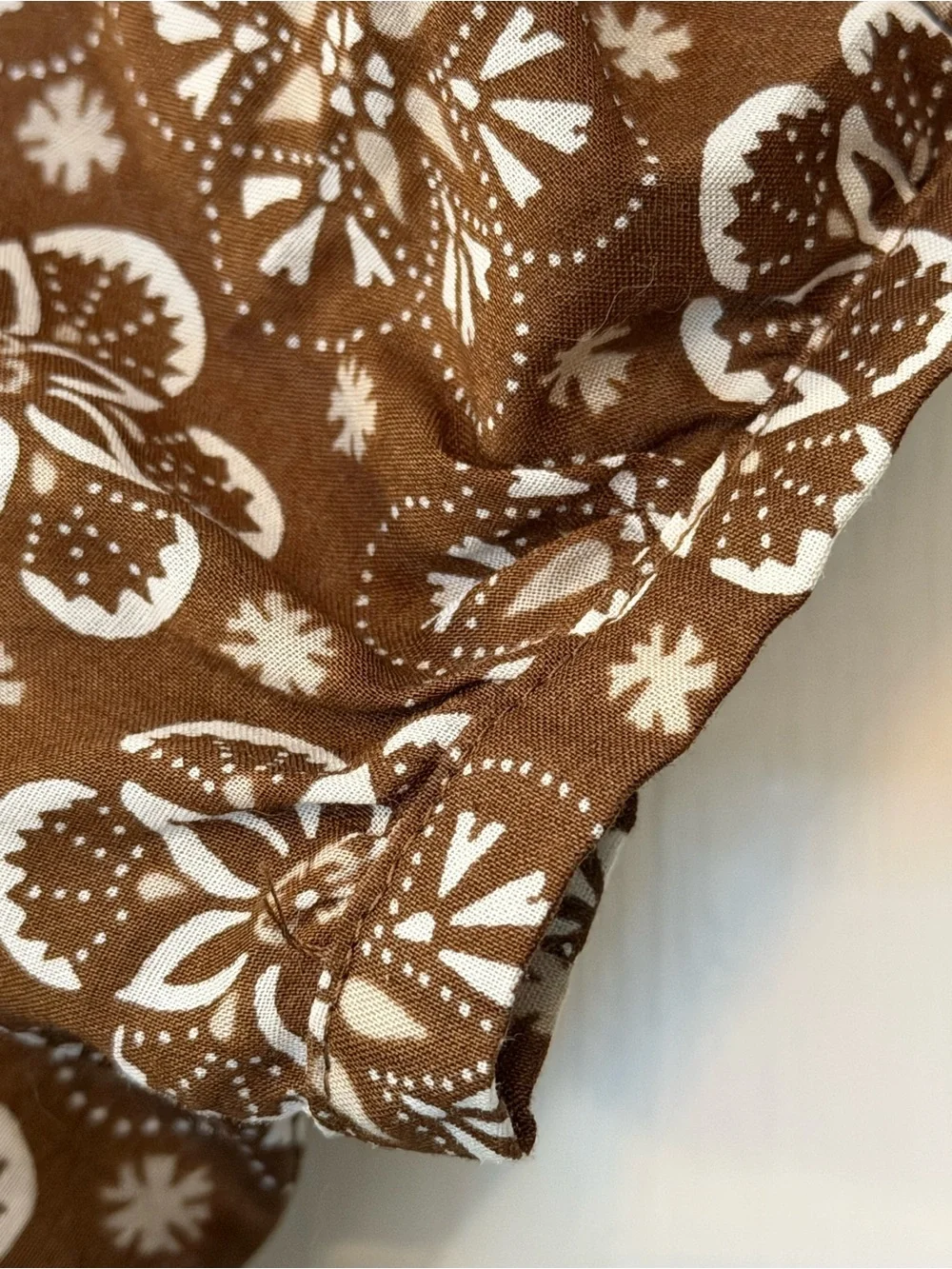 LOFT Brown Floral Short Sleeve Blouse